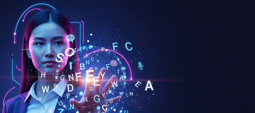 Abstract representation of AI in language learning