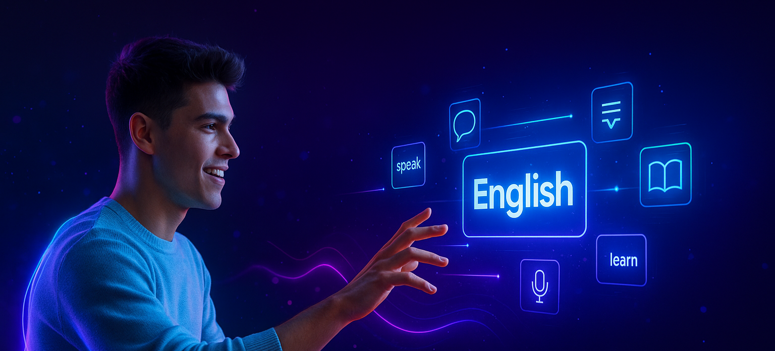 Teacher helping students in a modern classroom